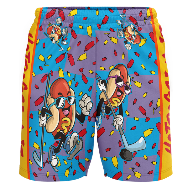 NJ Raiders Hot Dog Adult Workout Wear Shorts